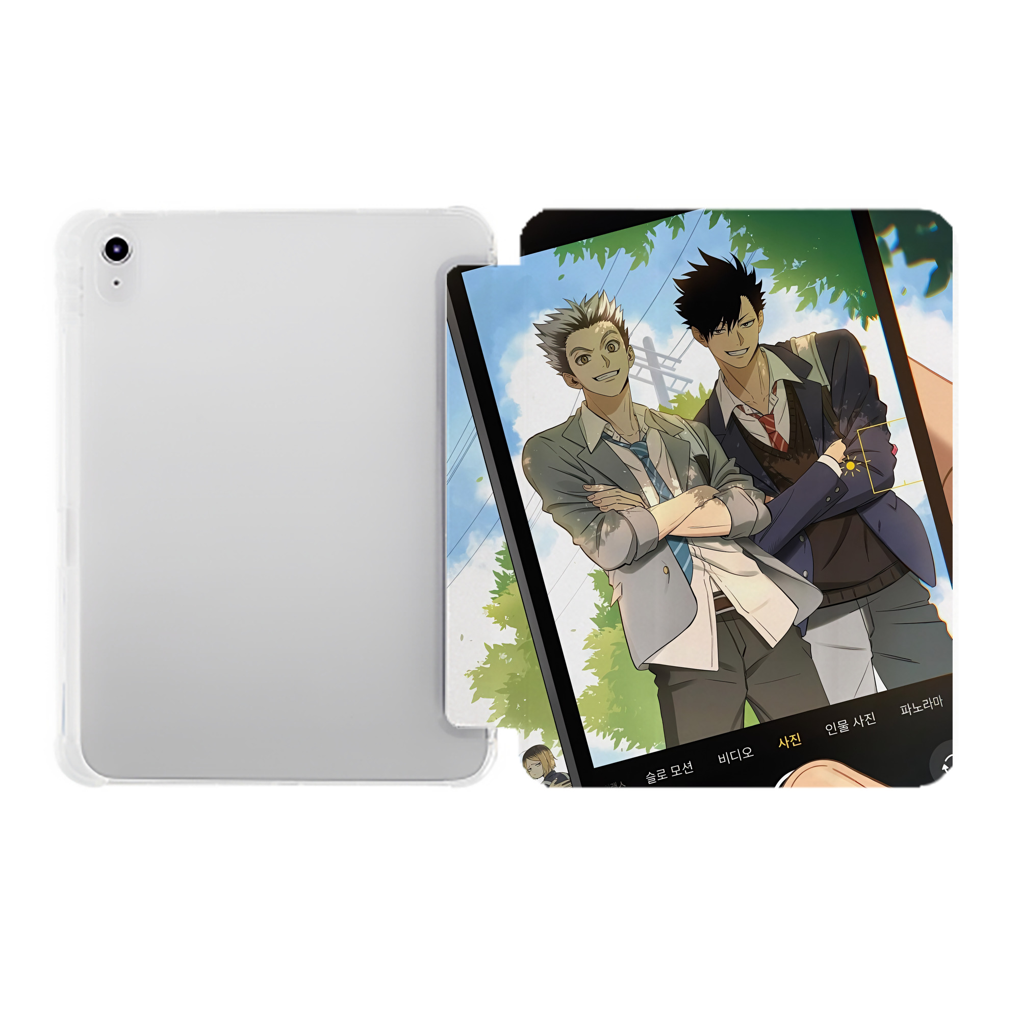 （画像用） ハイキュー!! Haikyu!! IPad ケース ペン収納付き 三つ折りスタンド PUレザー×シリコン 対応機種9.5/10.5/10.9インチ
